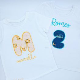 Camisetas Cumple con aplicación de tela